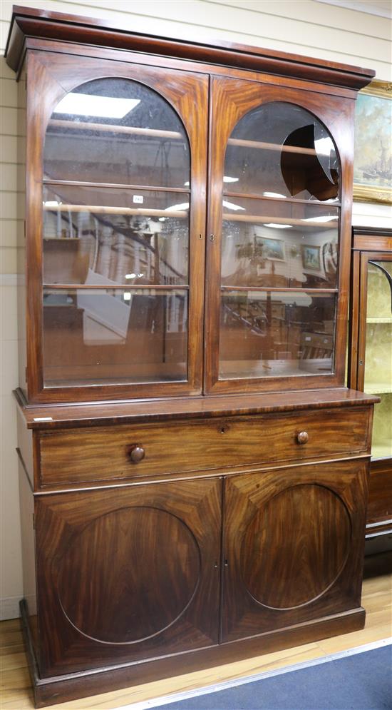 A late William IV/early Victorian mahogany secretaire bookcase, circa 1835 W.125cm